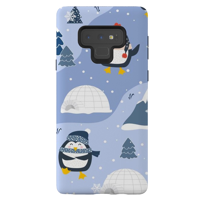 Galaxy Note 9 StrongFit winter happy penguins by haroulita