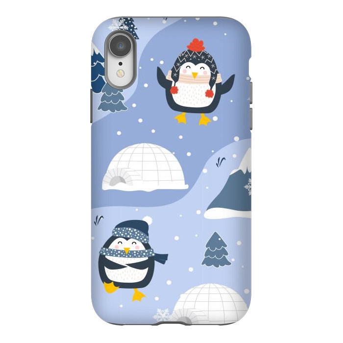 iPhone Xr StrongFit winter happy penguins by haroulita