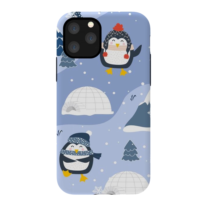 iPhone 11 Pro StrongFit winter happy penguins by haroulita