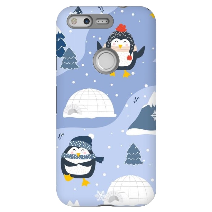 Pixel StrongFit winter happy penguins by haroulita