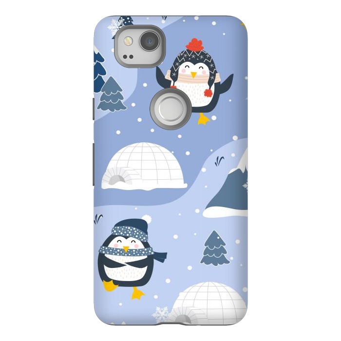 Pixel 2 StrongFit winter happy penguins by haroulita