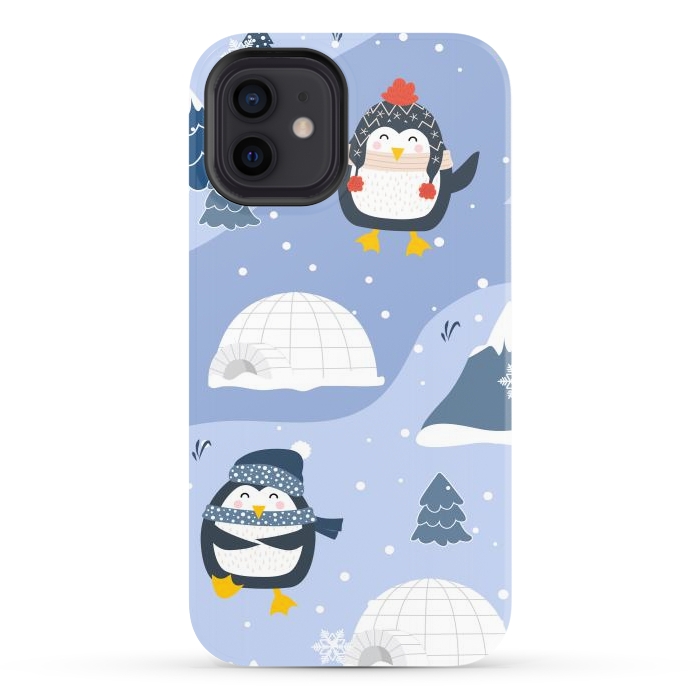 iPhone 12 StrongFit winter happy penguins by haroulita