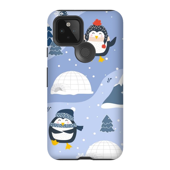 Pixel 5 StrongFit winter happy penguins by haroulita