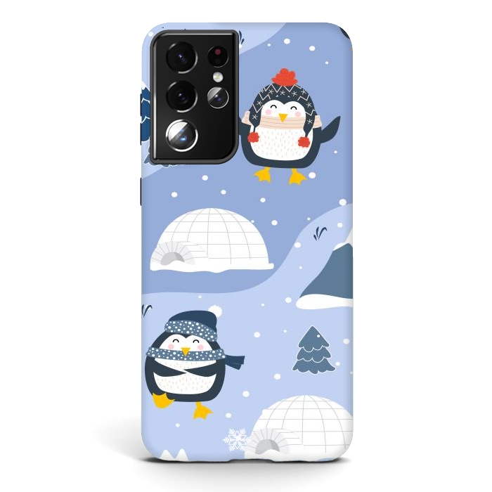 Galaxy S21 ultra StrongFit winter happy penguins by haroulita