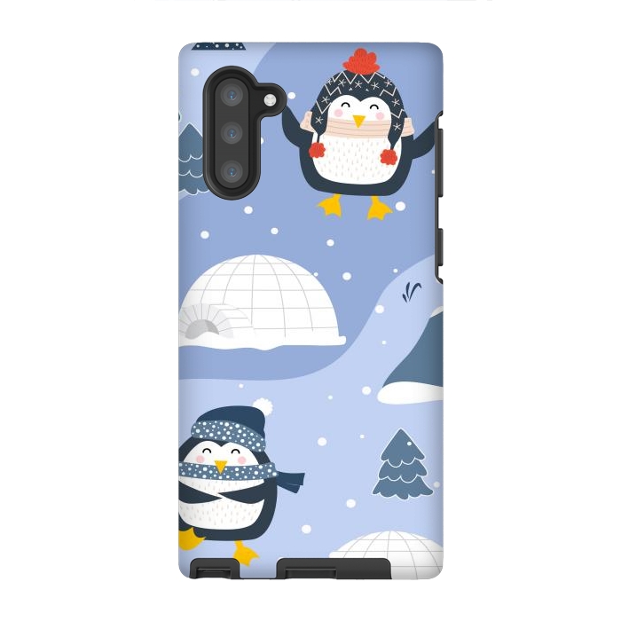 Galaxy Note 10 StrongFit winter happy penguins by haroulita