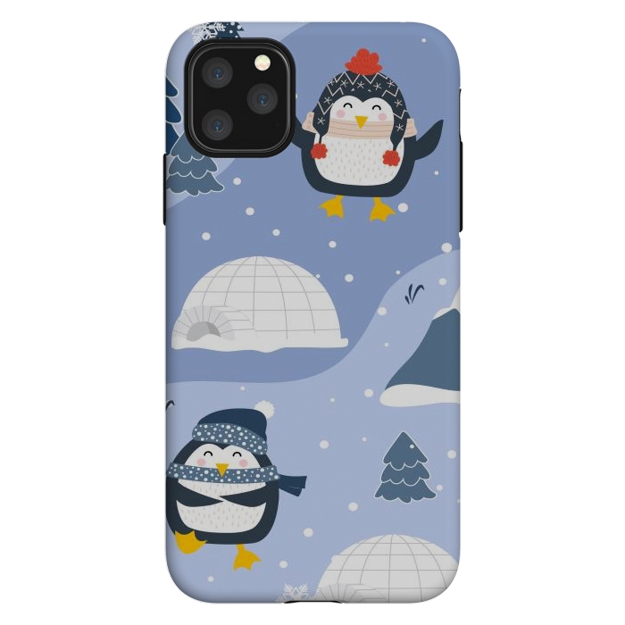 iPhone 11 Pro Max StrongFit winter happy penguins by haroulita