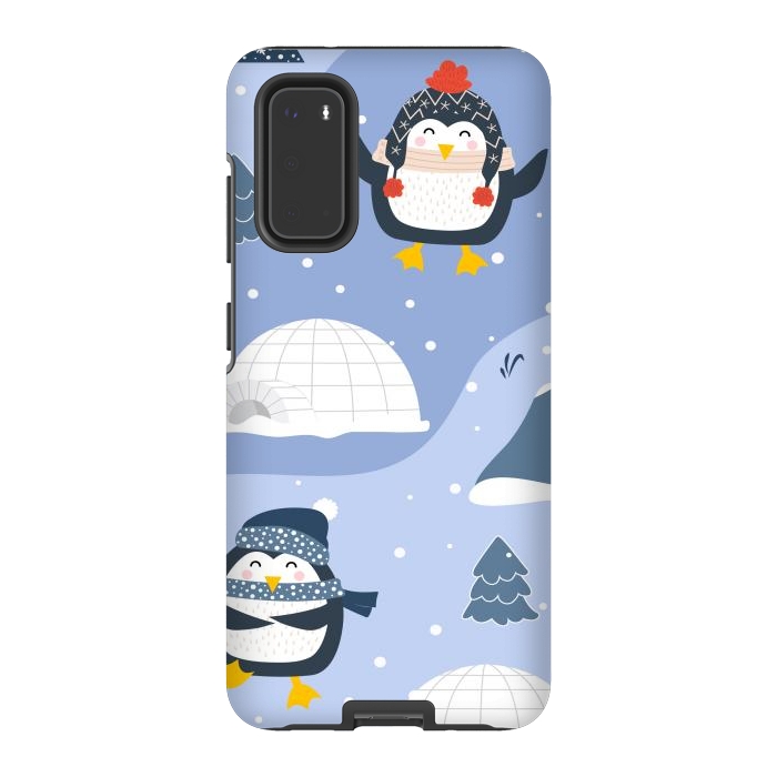 Galaxy S20 StrongFit winter happy penguins by haroulita
