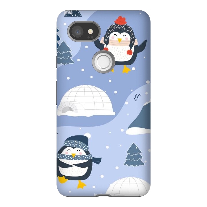 Pixel 2XL StrongFit winter happy penguins by haroulita