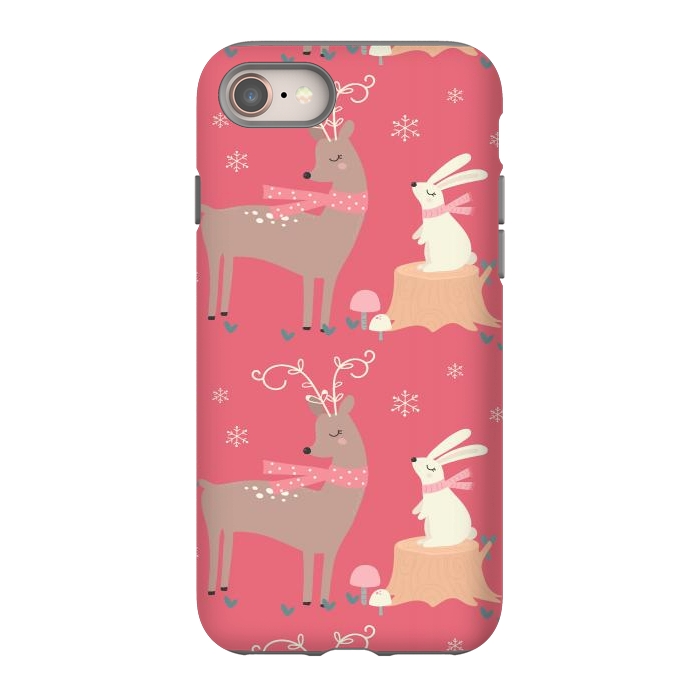 iPhone 8 StrongFit deers and rabbits by haroulita