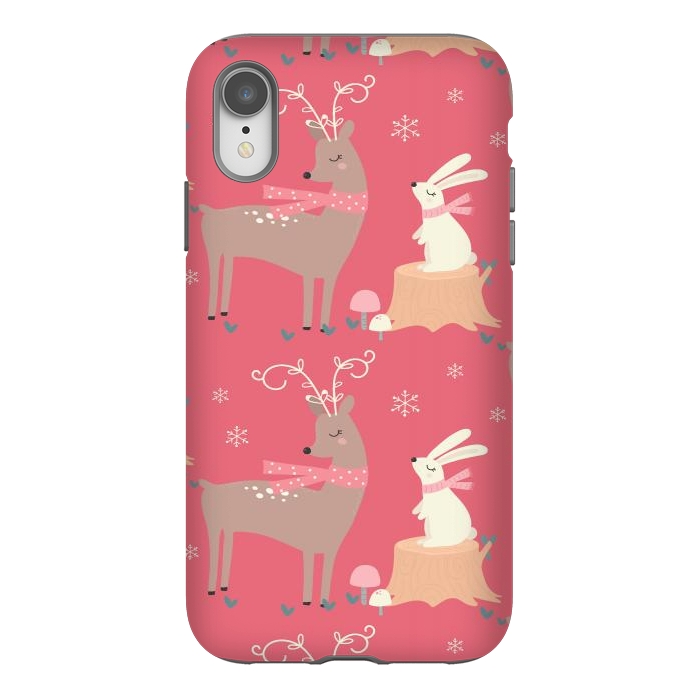iPhone Xr StrongFit deers and rabbits by haroulita