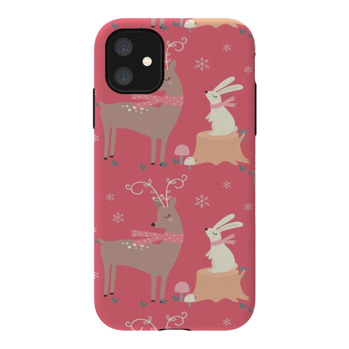 iPhone 11 StrongFit deers and rabbits by haroulita