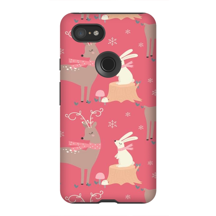 Pixel 3XL StrongFit deers and rabbits by haroulita