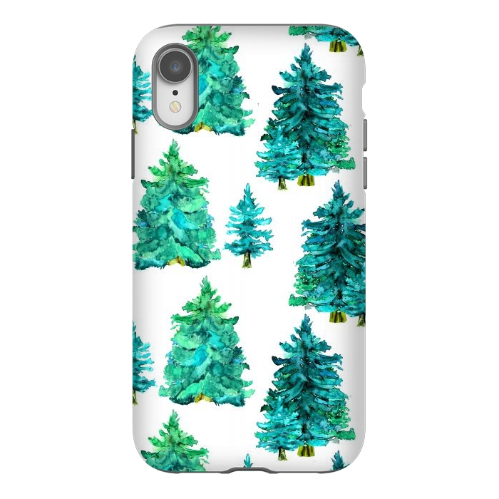 iPhone Xr StrongFit christmas winter trees by haroulita