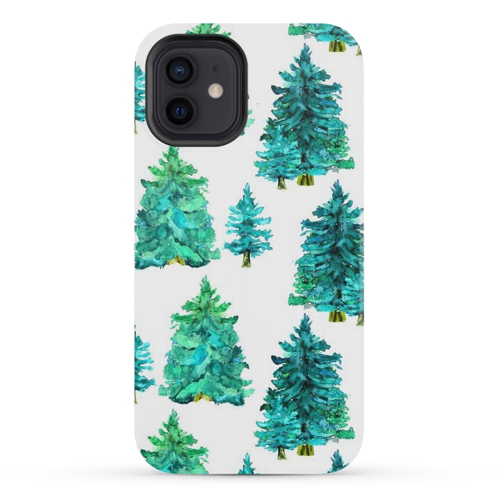 iPhone 12 mini StrongFit christmas winter trees by haroulita