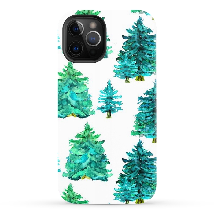 iPhone 12 Pro Max StrongFit christmas winter trees by haroulita