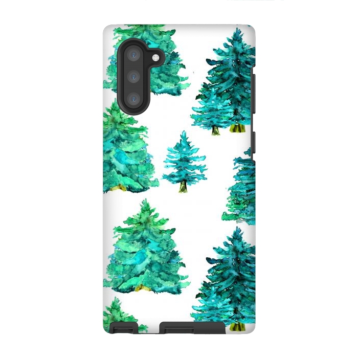 Galaxy Note 10 StrongFit christmas winter trees by haroulita
