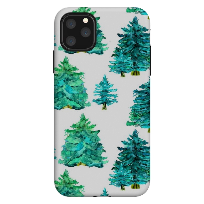 iPhone 11 Pro Max StrongFit christmas winter trees by haroulita