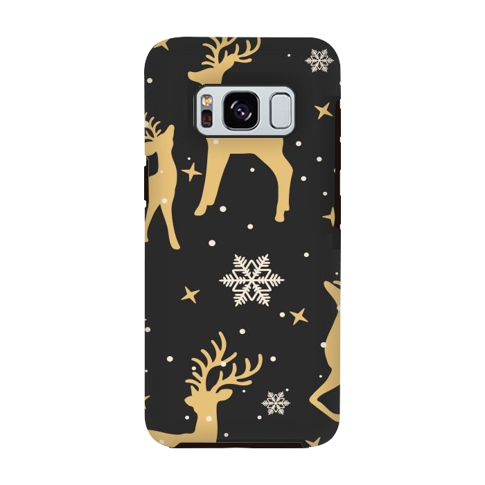Galaxy S8 StrongFit gold deers xmas  by haroulita