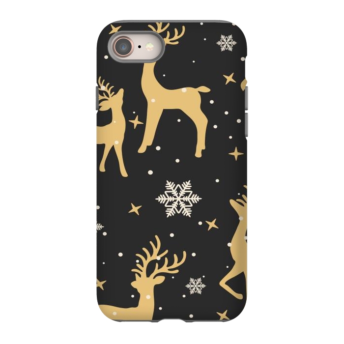 iPhone 8 StrongFit gold deers xmas  by haroulita