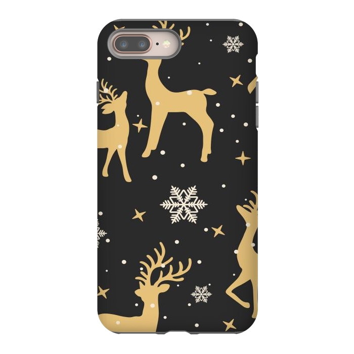 iPhone 8 plus StrongFit gold deers xmas  by haroulita