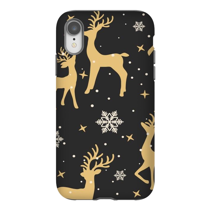 iPhone Xr StrongFit gold deers xmas  by haroulita