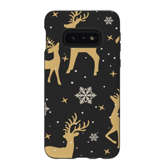 Galaxy S10e StrongFit gold deers xmas  by haroulita