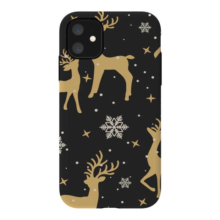 iPhone 11 StrongFit gold deers xmas  by haroulita