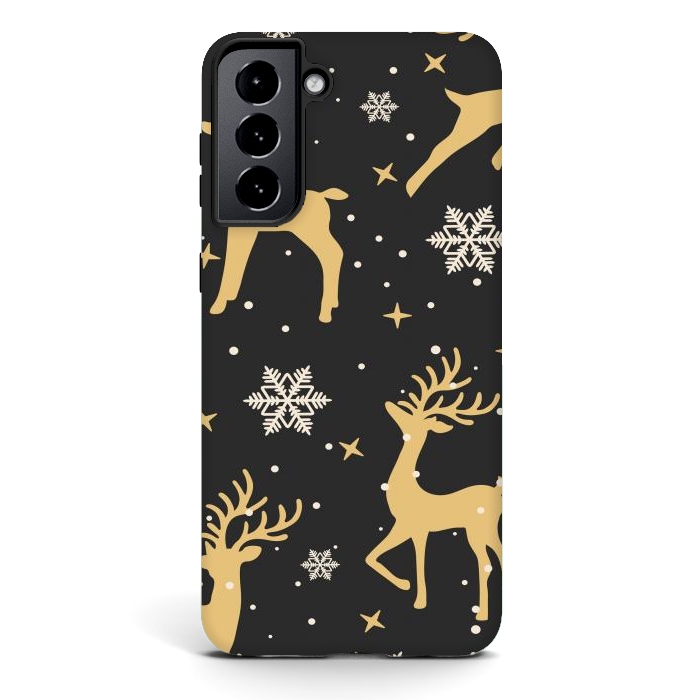 Galaxy S21 StrongFit gold deers xmas  by haroulita