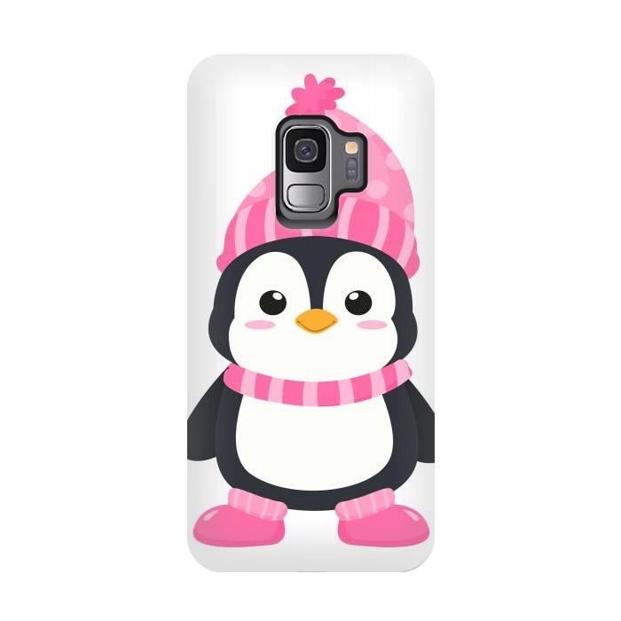 Galaxy S9 StrongFit cute pink penguin  by haroulita