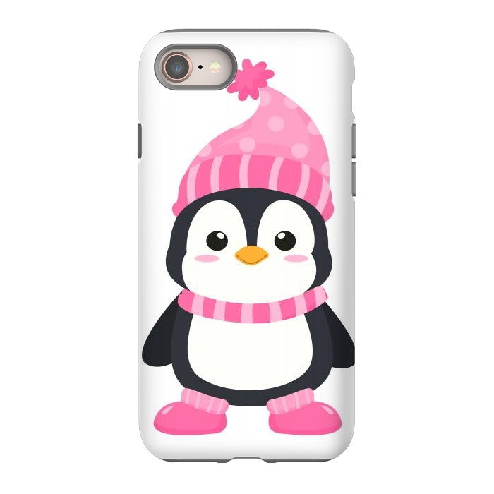iPhone 8 StrongFit cute pink penguin  by haroulita
