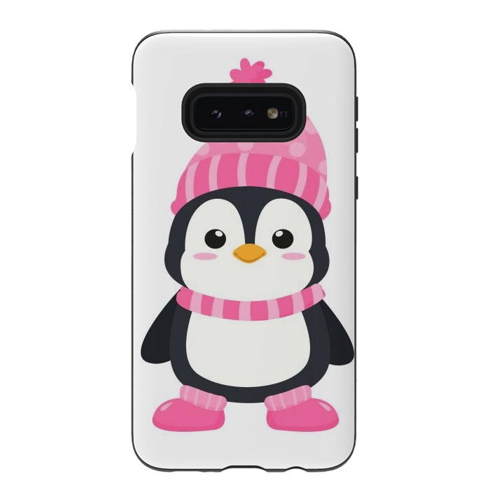 Galaxy S10e StrongFit cute pink penguin  by haroulita