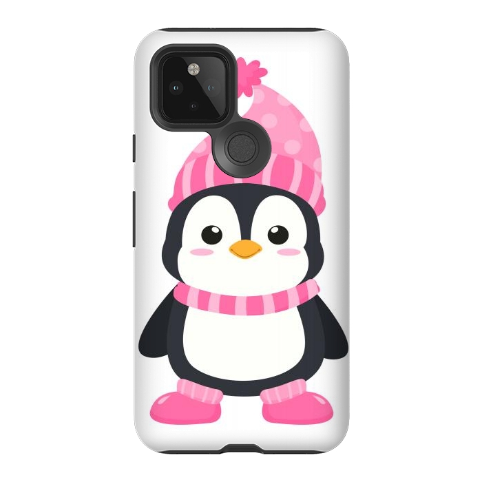 Pixel 5 StrongFit cute pink penguin  by haroulita