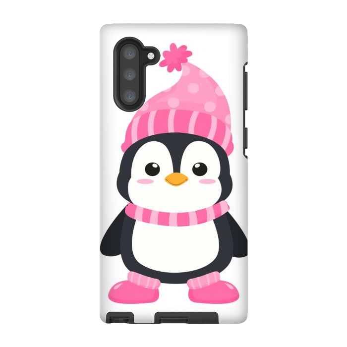 Galaxy Note 10 StrongFit cute pink penguin  by haroulita