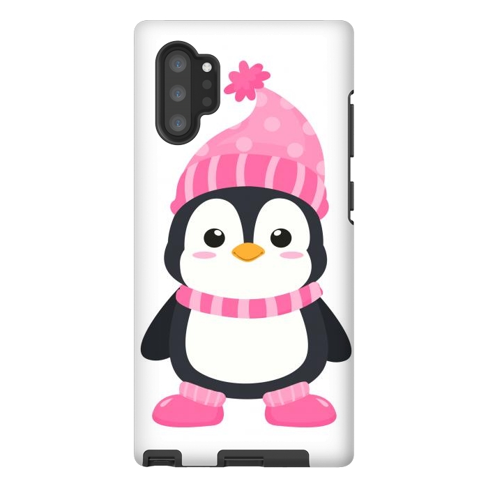 Galaxy Note 10 plus StrongFit cute pink penguin  by haroulita