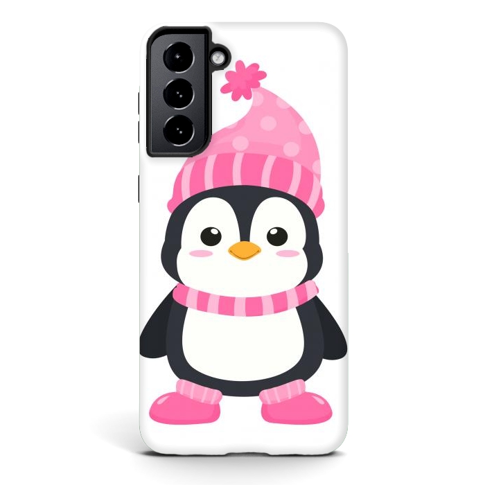 Galaxy S21 plus StrongFit cute pink penguin  by haroulita