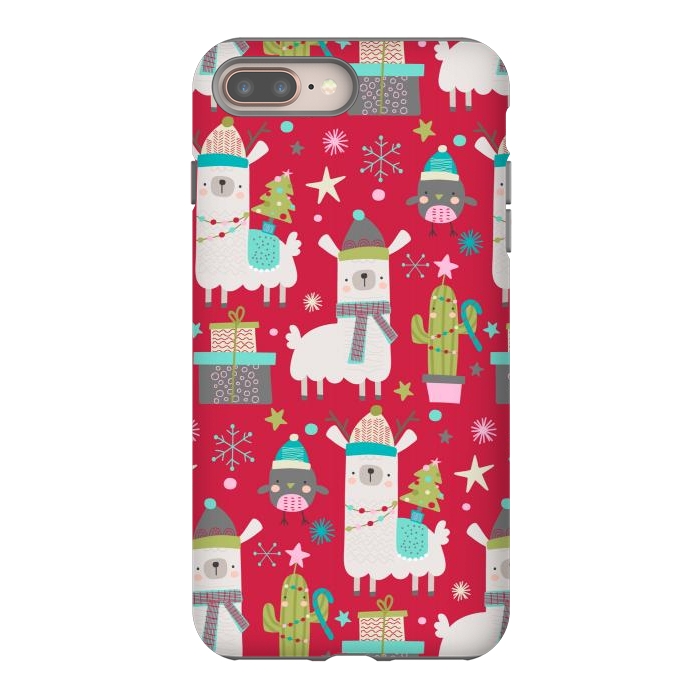 iPhone 7 plus StrongFit cute christmas llama by haroulita