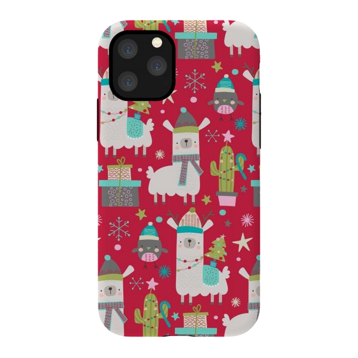 iPhone 11 Pro StrongFit cute christmas llama by haroulita