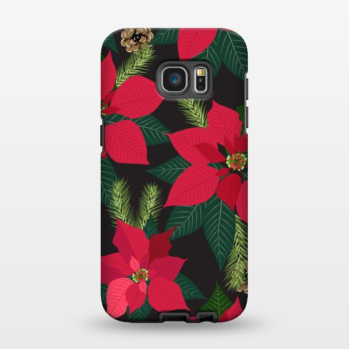 Galaxy S7 EDGE StrongFit Christmas poinsetta flowers by haroulita