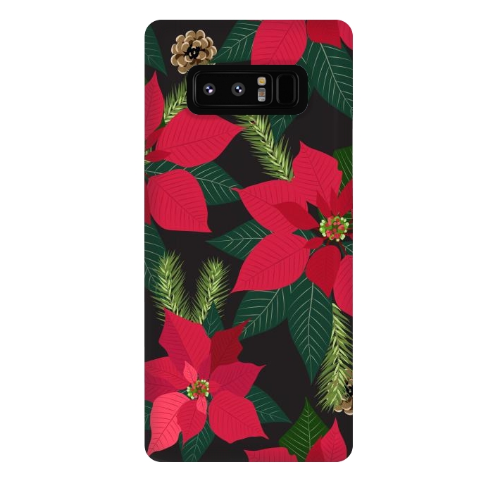 Galaxy Note 8 StrongFit Christmas poinsetta flowers by haroulita