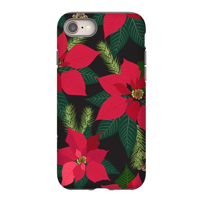 iPhone 8 StrongFit Christmas poinsetta flowers by haroulita