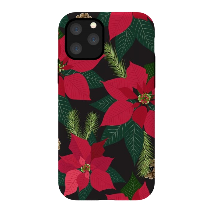 iPhone 11 Pro StrongFit Christmas poinsetta flowers by haroulita