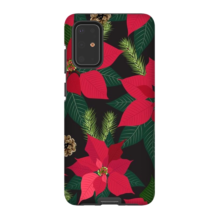 Galaxy S20 Plus StrongFit Christmas poinsetta flowers by haroulita