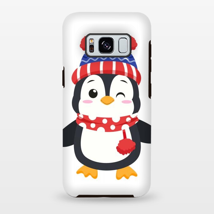 Galaxy S8 plus StrongFit adorable penguin with winter clothes by haroulita
