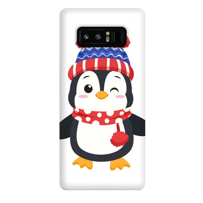 Galaxy Note 8 StrongFit adorable penguin with winter clothes by haroulita