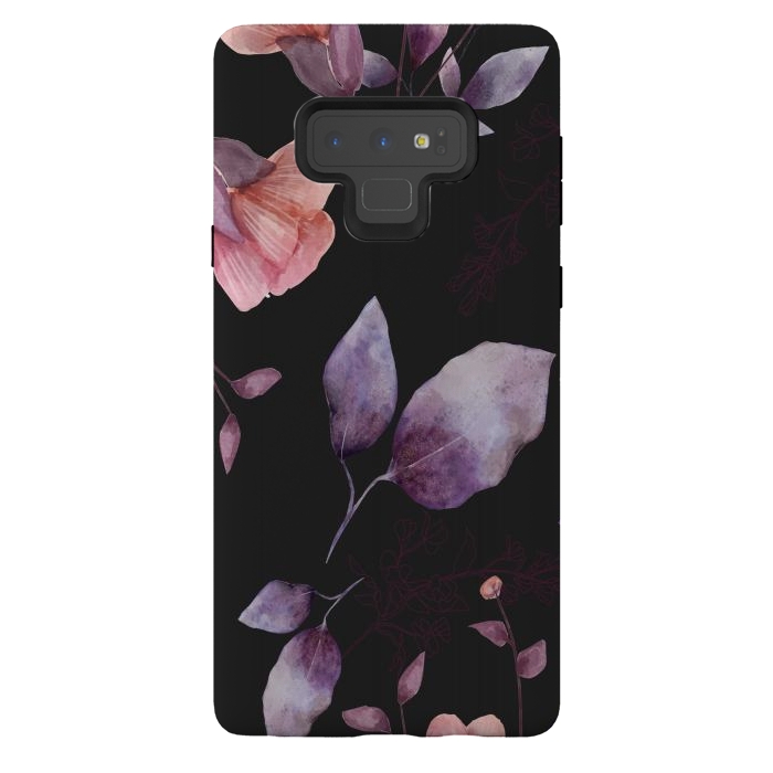 Galaxy Note 9 StrongFit rose gray flowers by haroulita