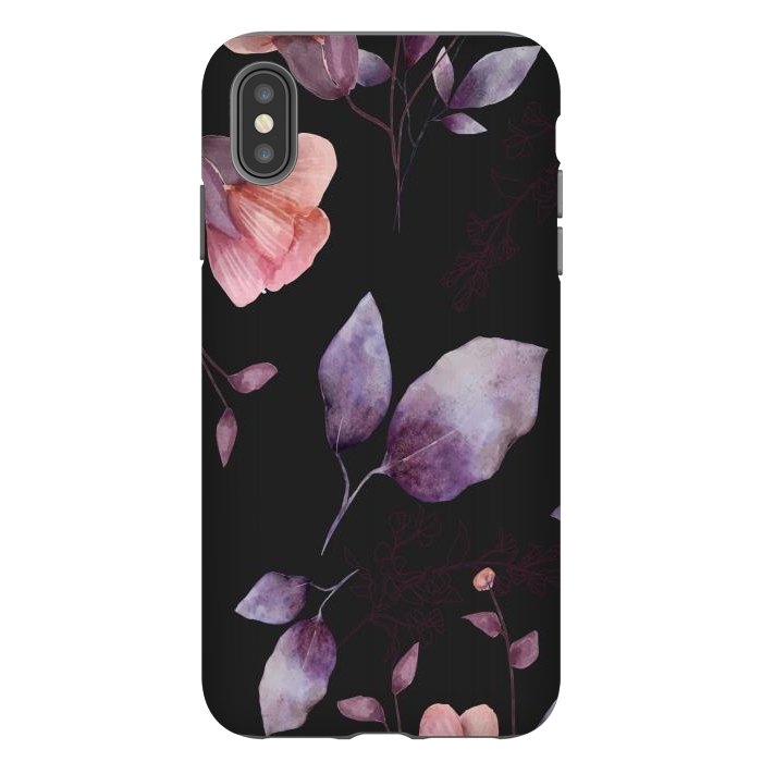 iPhone Xs Max StrongFit rose gray flowers by haroulita