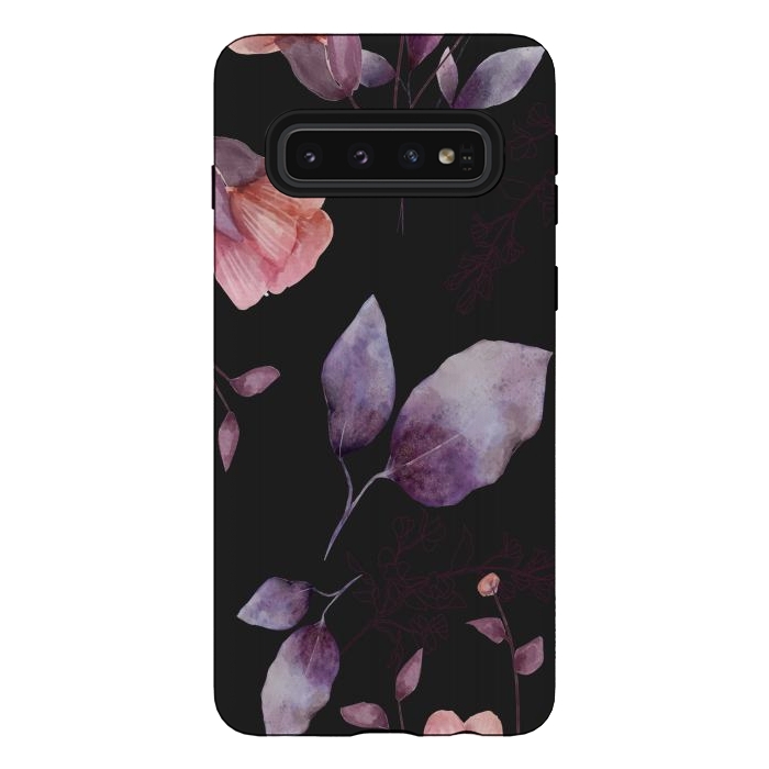 Galaxy S10 StrongFit rose gray flowers by haroulita