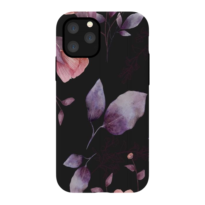 iPhone 11 Pro StrongFit rose gray flowers by haroulita