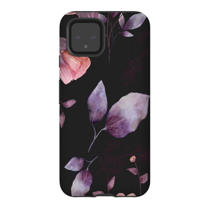 Pixel 4 StrongFit rose gray flowers by haroulita
