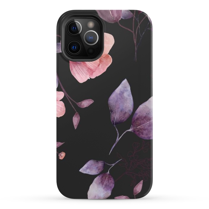 iPhone 12 Pro Max StrongFit rose gray flowers by haroulita